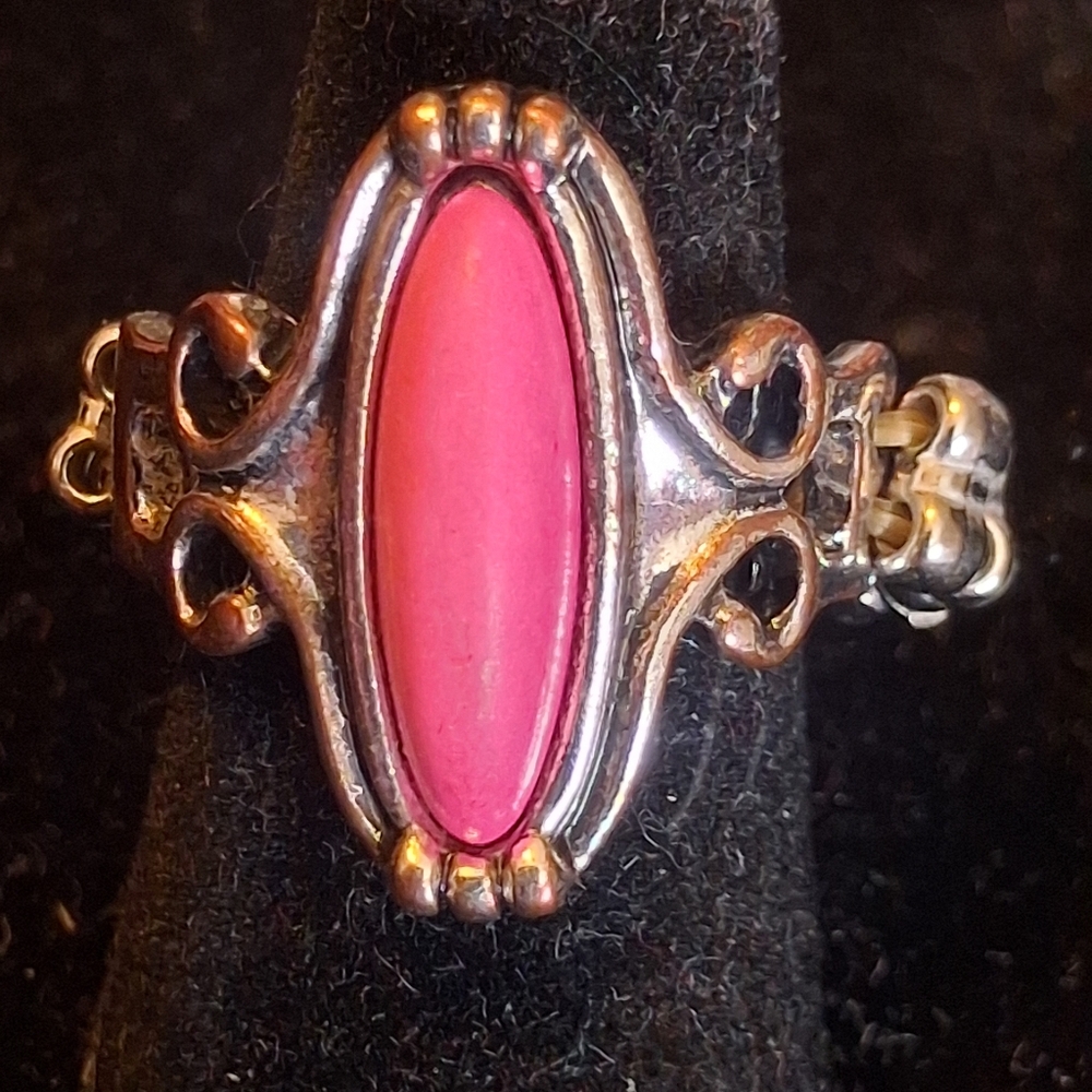 Paparazzi Pink Stone Vintage-Style Silver Tone Ring